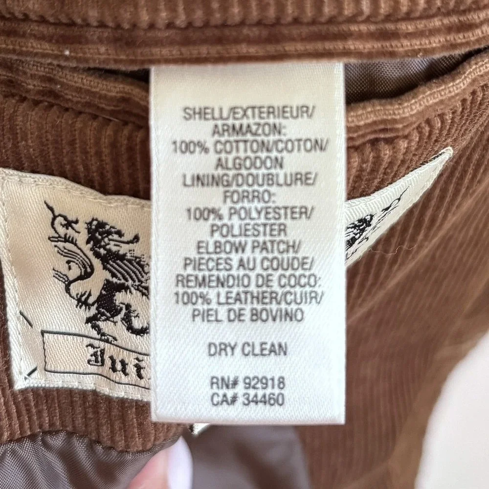Juicy Couture Mens Vintage Corduroy Blazer Jacket Size 42 Brown Elbow Patches